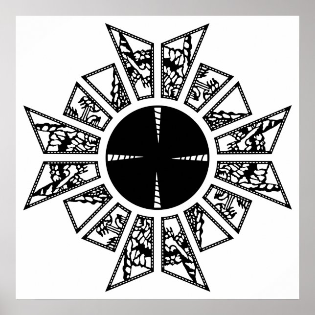 Póster Negro estrella de lino (Frente)