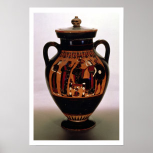 Póster Negro-figura amphora del ático que representa el
