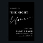 Póster Negro La Noche Antes De La Bienvenida De La Cena D<br><div class="desc">Eleva tu cena de ensayo con nuestro Poster de bienvenida negro de moda "La noche antes". Este elegante cartel presenta un elegante fondo negro que desprende elegancia y sofisticación modernas. El texto está diseñado con letras llamativas en blanco o oro, proporcionando un impresionante contraste que es legible y visualmente atractivo....</div>