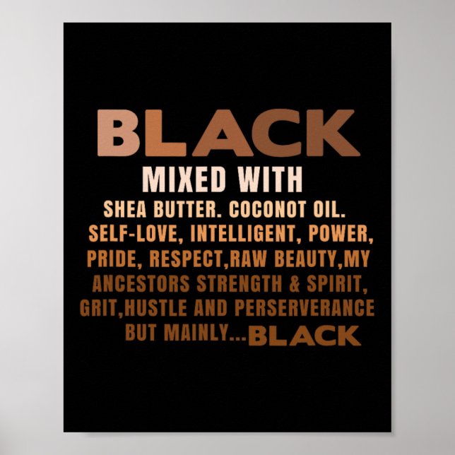 Póster Negro Mezclado Con Manteca De Karité Mes De La His (Frente)