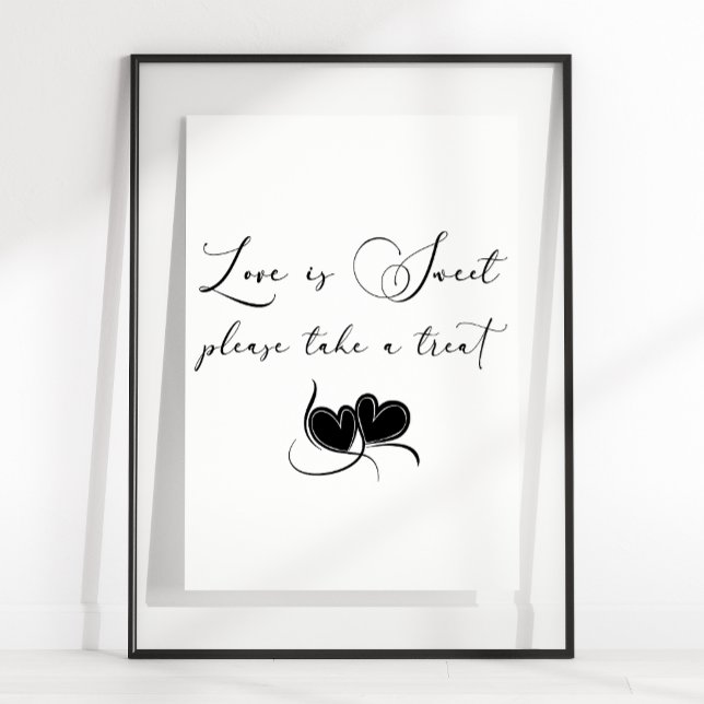 Póster Negro Moderno guión simple Boda amor es dulce (Subido por el creador)