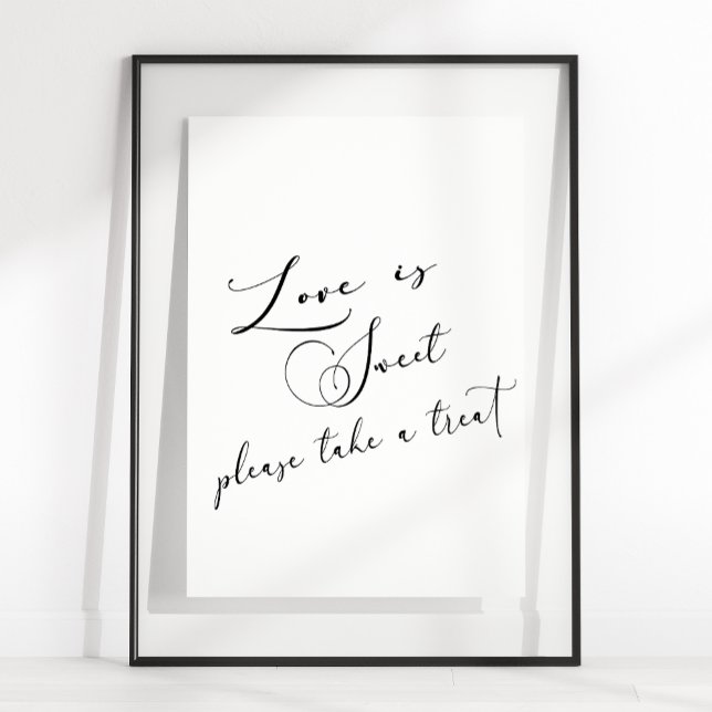 Póster Negro Moderno Simple Script Boda El Amor Es Dulce (Subido por el creador)