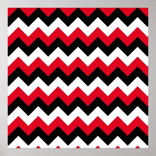 Póster Negro Rojo y Zigzag Blanco (Frente)
