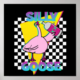 Póster negro Silly Goose años 80 Vintage