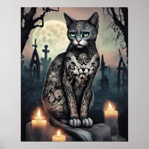 Póster Negro "Sombra", el día del Poster del gato muerto
