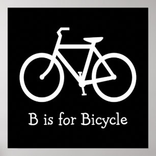 Póster Negro y Blanco B es para Bicicleta
