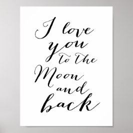 Póster Negro y blanco me encanta tu Poster Imprimir 8.5x1