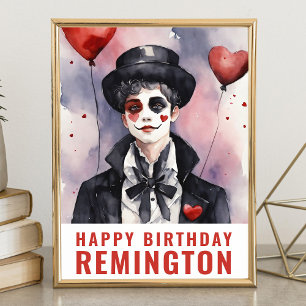 Póster Negro y blanco Pierrot