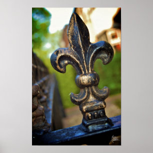 Póster Negro y oro (flor de lis) [impresión del arte]