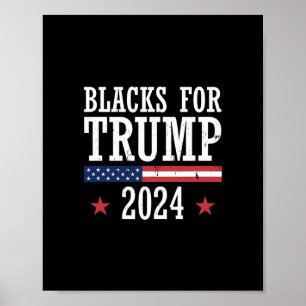 Póster Negros Por Elección Presidencial Republicana Trump