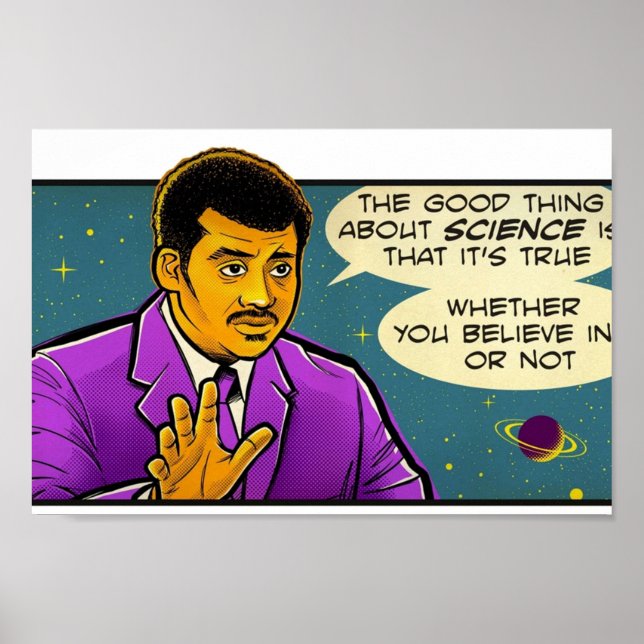 Póster Neil Tyson Cita A Shirt Lo Bueno De La Ciencia (Frente)