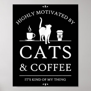 Póster Neko Latte Cats & amp; Motivación del café, Uni-ad