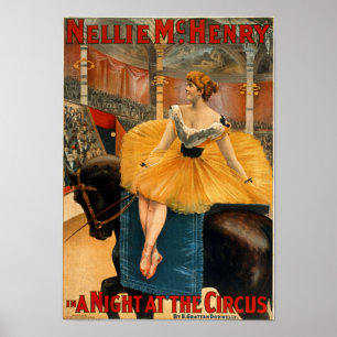 Póster Nellie McHenry en una noche en el canvas de circo
