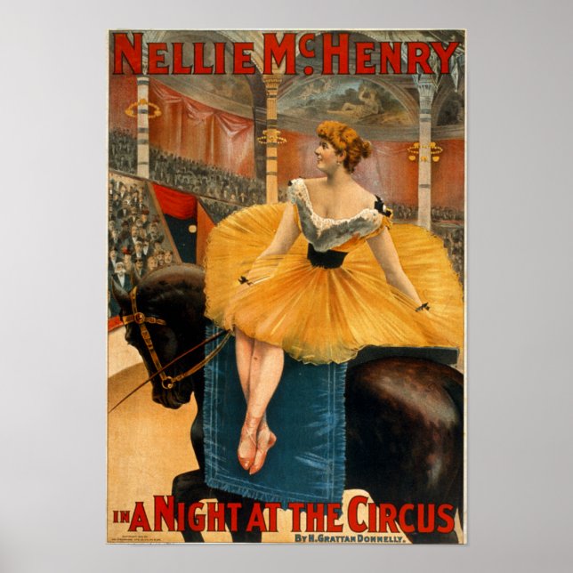 Póster Nellie McHenry en una noche en el canvas de circo (Frente)