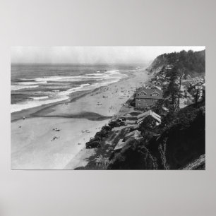 Póster Nelscott, costa de la escena de la playa de Oregon
