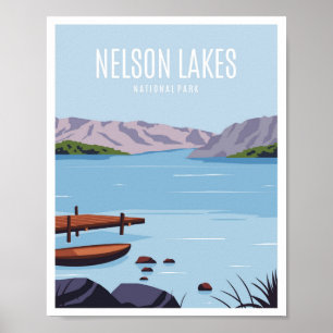 Póster Nelson Lakes Nueva Zelanda