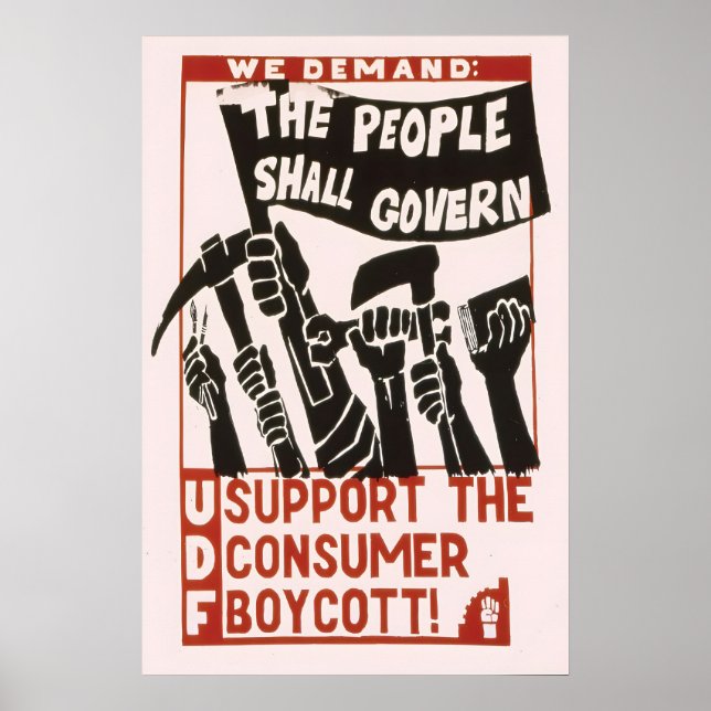 Póster Nelson Mandela UDF Political Poster South Africa (Frente)