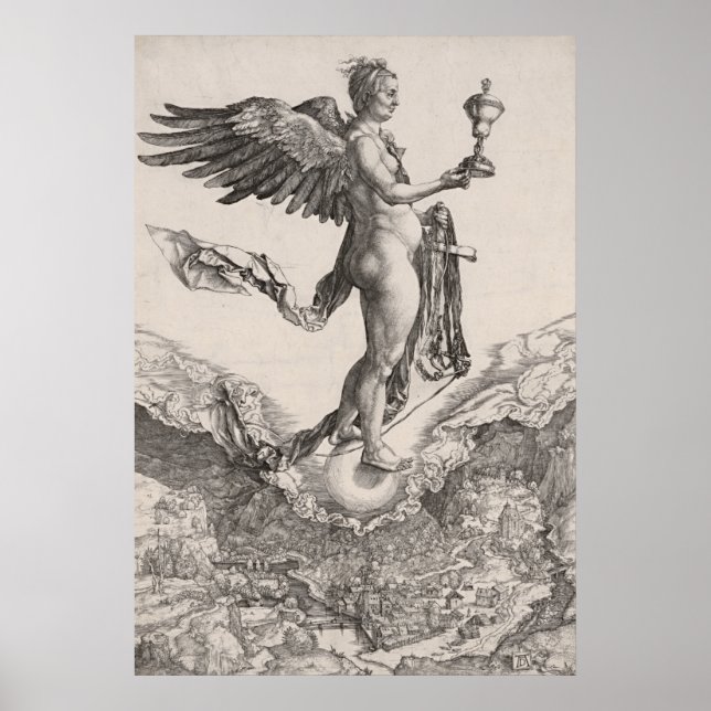 Póster Némesis, grabado por Albrecht Durer (Frente)