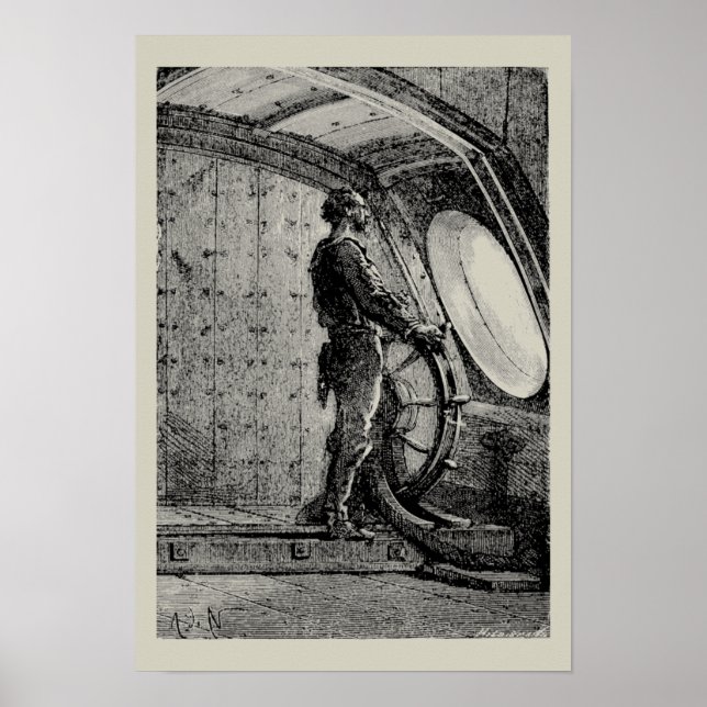 Póster Nemo, capitán de Julio Verne, dirige el Nautilus (Frente)