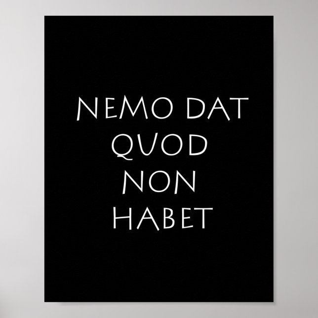 Póster Nemo dat quod non habet (Frente)