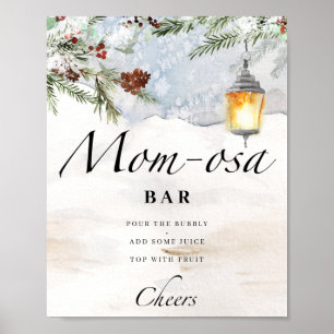 Póster Nene evergreen hace frío fuera del bar Mom-osa