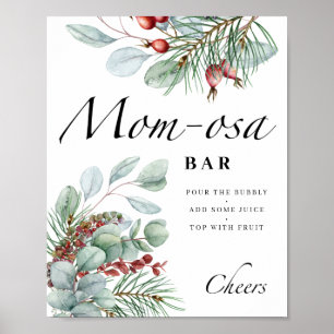 Póster Nene evergreen hace frío fuera del bar Mom-osa