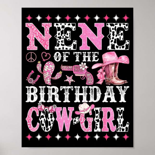 Póster Nene Of The Birthday Cowgirl Rodeo Western Country (Frente)
