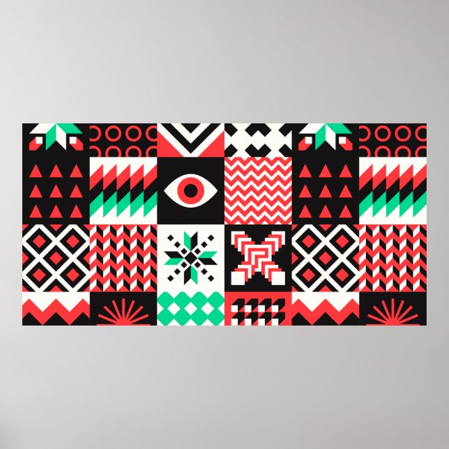 Póster NEO GEO. Diseño gráfico de patrones geométricos (Frente)