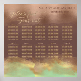 Póster Neo menta canela rosa oro Relieve metalizado acuar