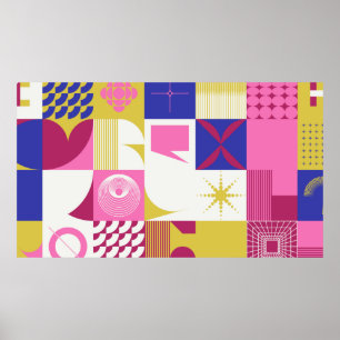 Póster Neo Modernism artwork pattern made with abstract g