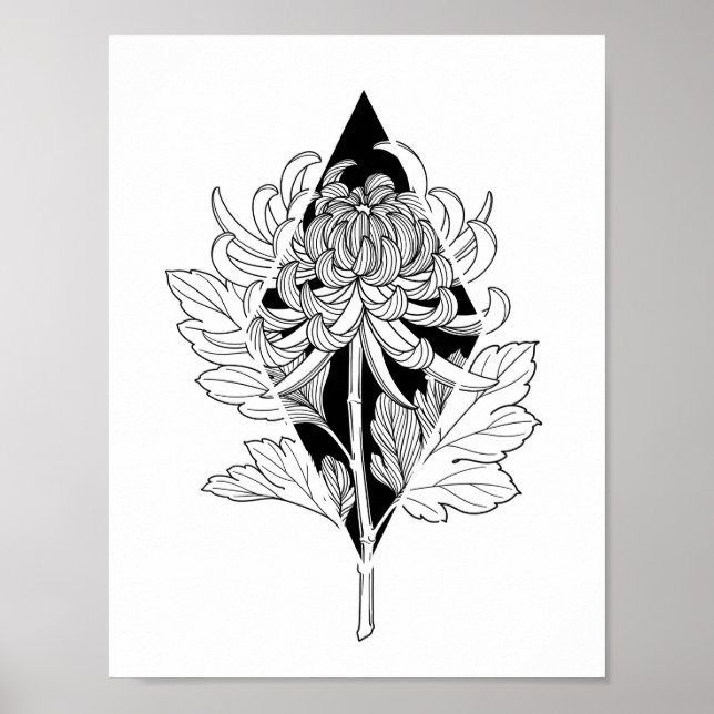 Póster Neo Poster de crisantemo botánico (Frente)