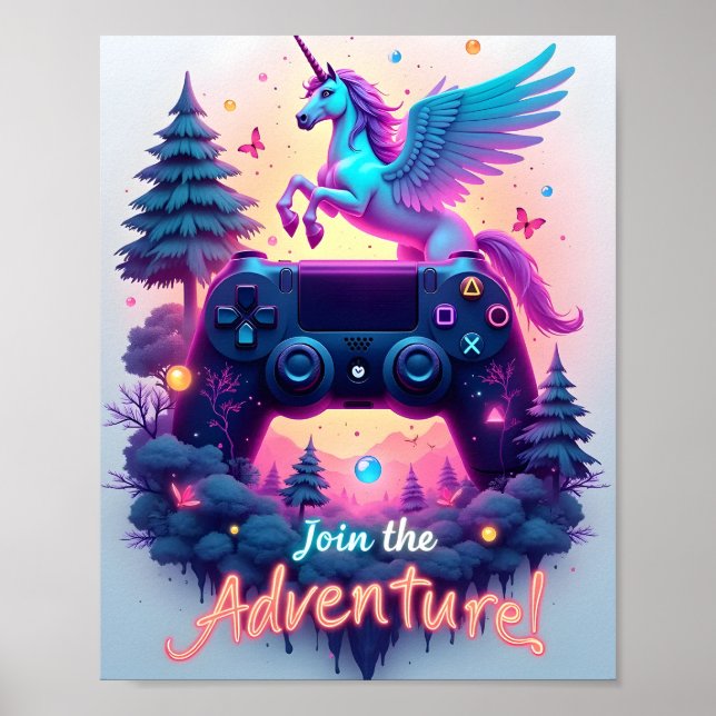 Póster Neon Adventure: Escape de juegos de fantasía (Frente)