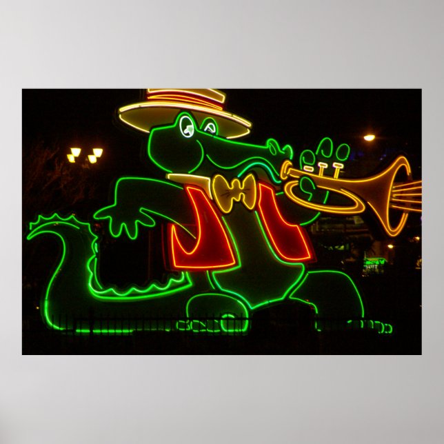 Póster Neon Alligator (Frente)
