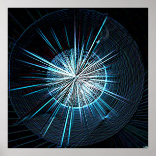 Póster Neon Blue Explosion Poster