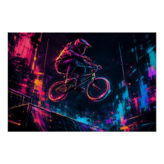 Póster Neón BMX