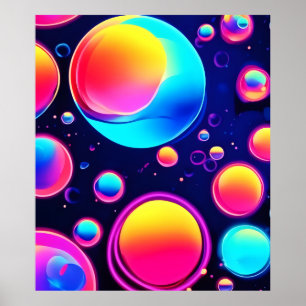 Póster Neon Bubble Universe