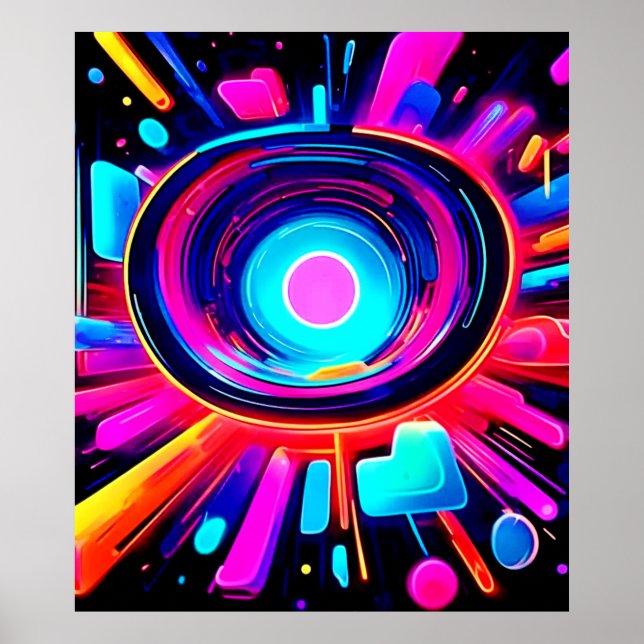 Póster Neon Burst: energía abstracta (Frente)
