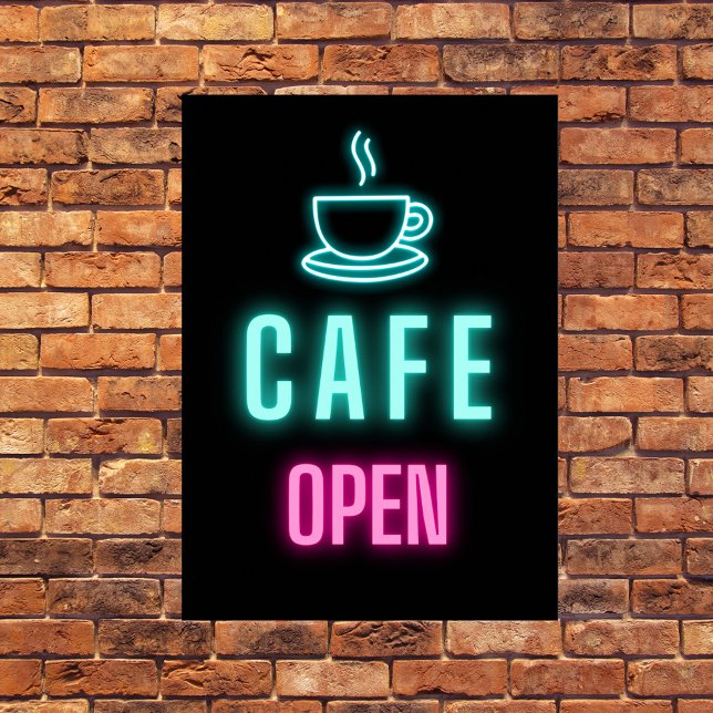 Póster Neon Cafe Open Business Rótulo (Subido por el creador)