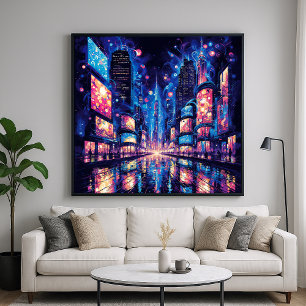 Póster Neon City Street Buzz