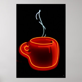 Póster Neon Coffee Mug Print