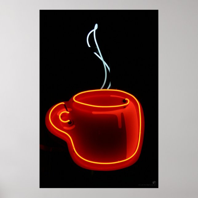 Póster Neon Coffee Mug Print (Frente)