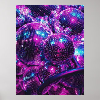 Póster Neon Color Disco Ball
