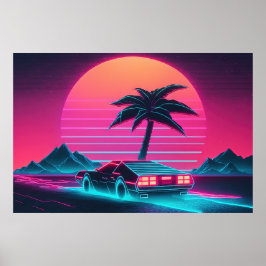 Póster Neon Cruiser: Conduciendo al futuro