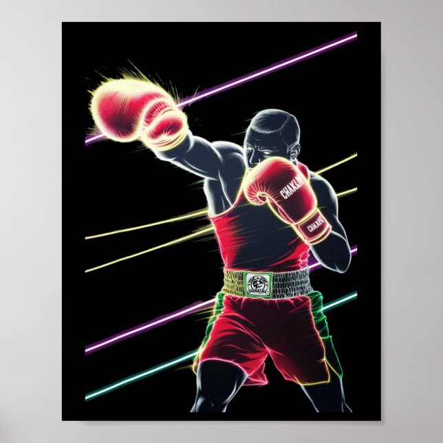 Póster Neón de boxeo mexicano (Frente)
