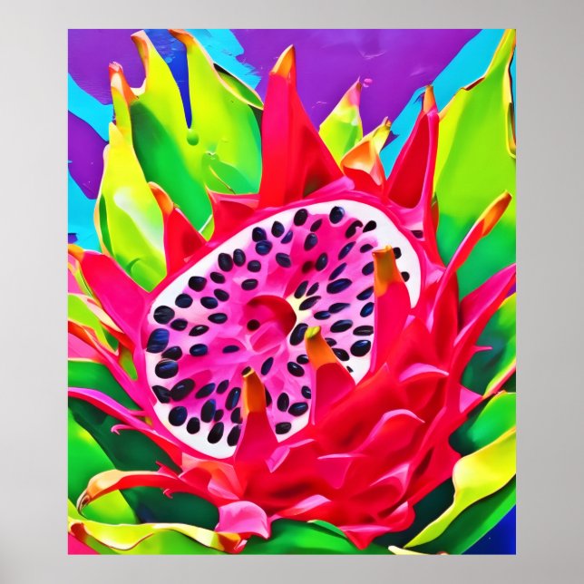 Póster Neon Dragon Fruit Splendor (Frente)