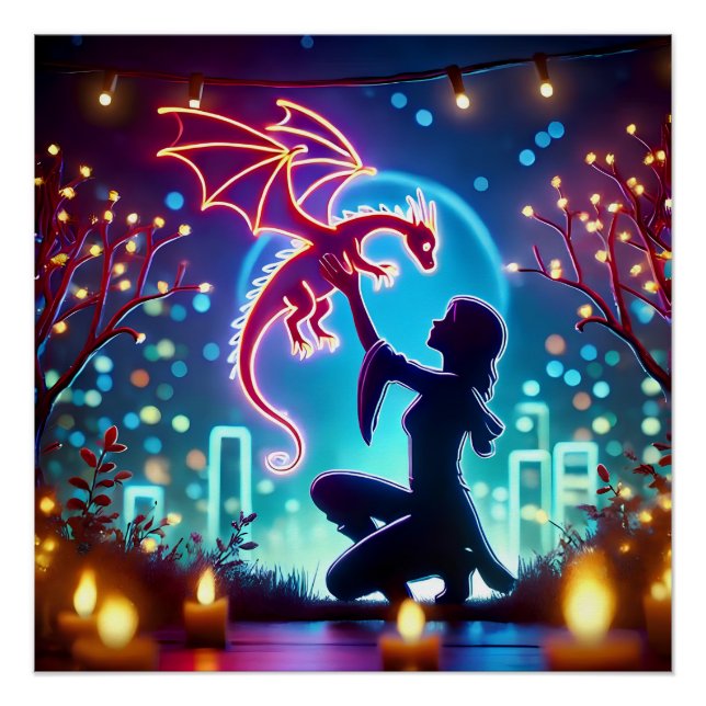 Póster  neon dragon trainer (Anverso)