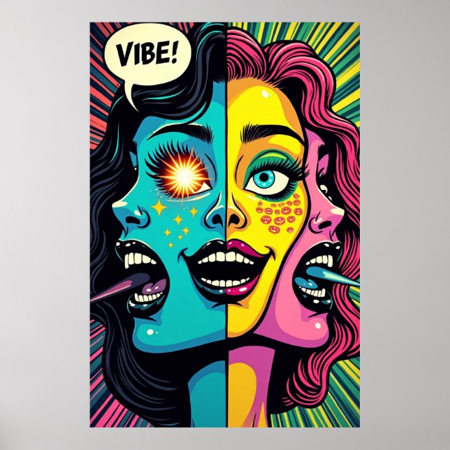 Póster Neon Emotions: Glitch in the Grid (Frente)