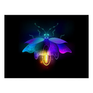 Póster Neon Firefly en negro