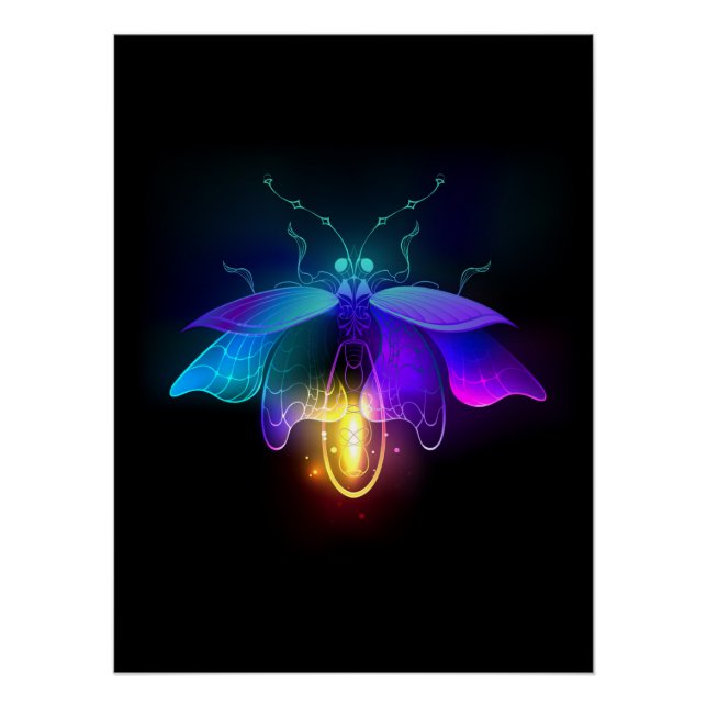 Póster Neon Firefly en negro (Anverso)