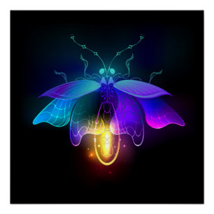 Póster Neon Firefly en negro